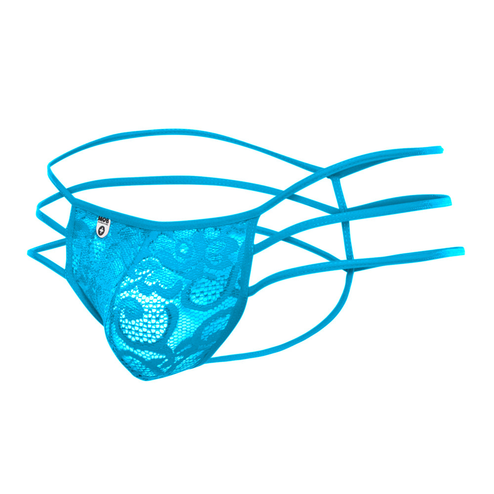 Triple Lace String Thong Turquoise S/M | 47393587008 | Discreet Personal Wellness