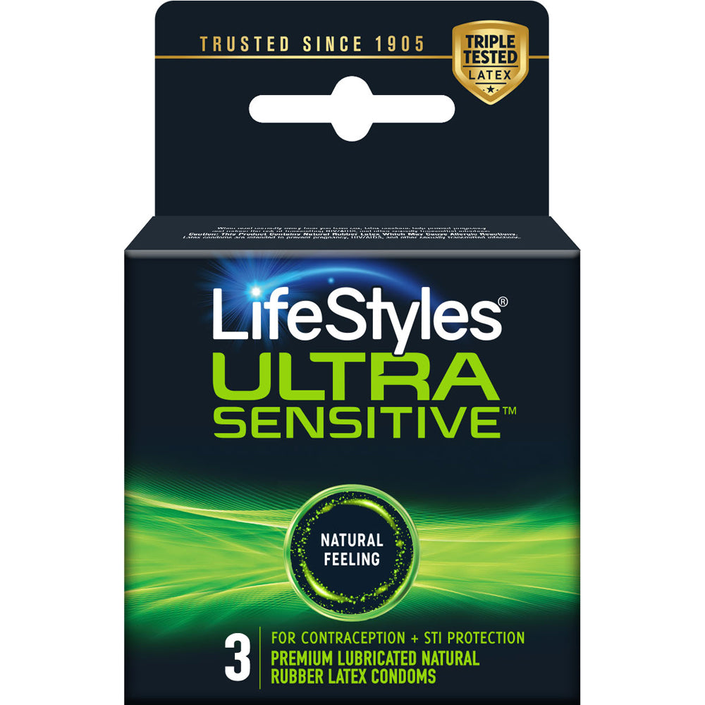 Lifestyles Ultra Sensitive 3Pk | 70907017036 | Discreet Personal Wellness