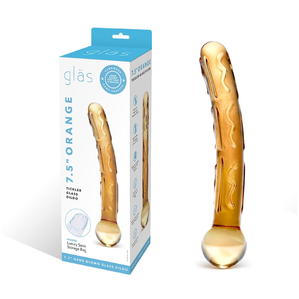 Orange Tickler Glass Dildo | 4890808063217 | Discreet Personal Wellness
