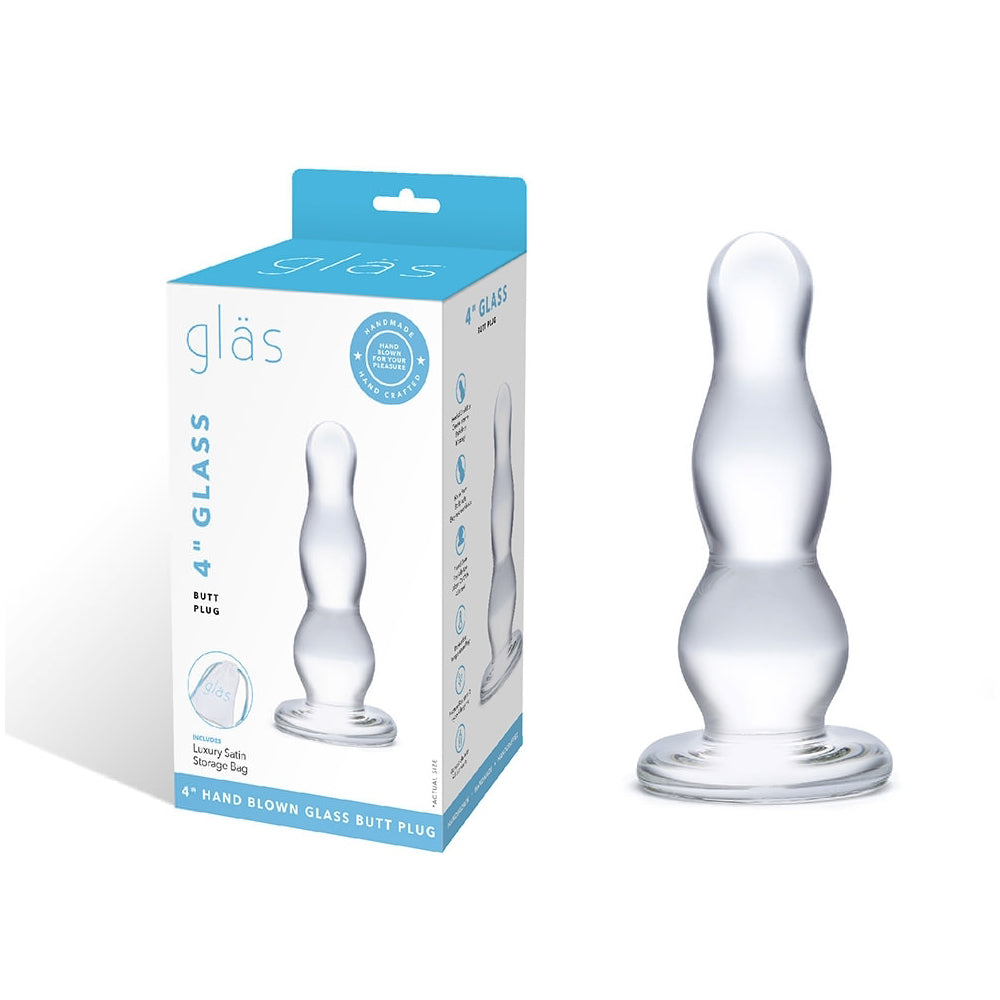 4" Glass Butt Plug | 4890808169704 | Discreet Personal Wellness