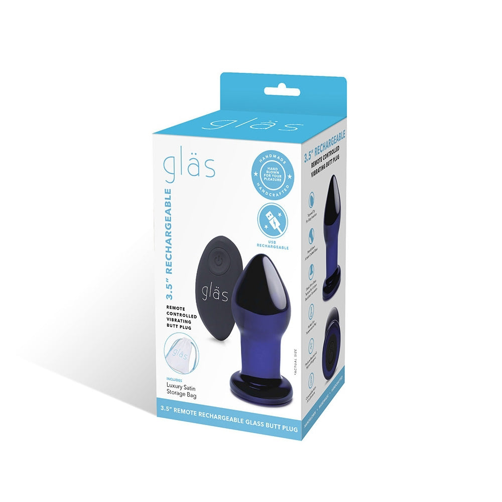 Glas 3.5" Rechargeable Remote Controlled Vibrating Butt Plug | 4890808250556 | Discreet Personal Wellness