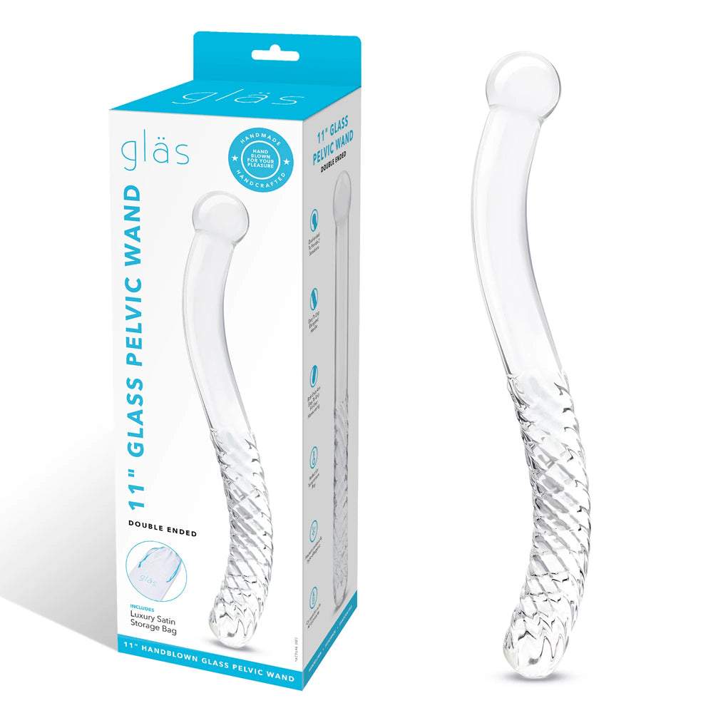 Glas 11" Glass Pelvic Wand Double Ended | 4890808283042 | Discreet Personal Wellness