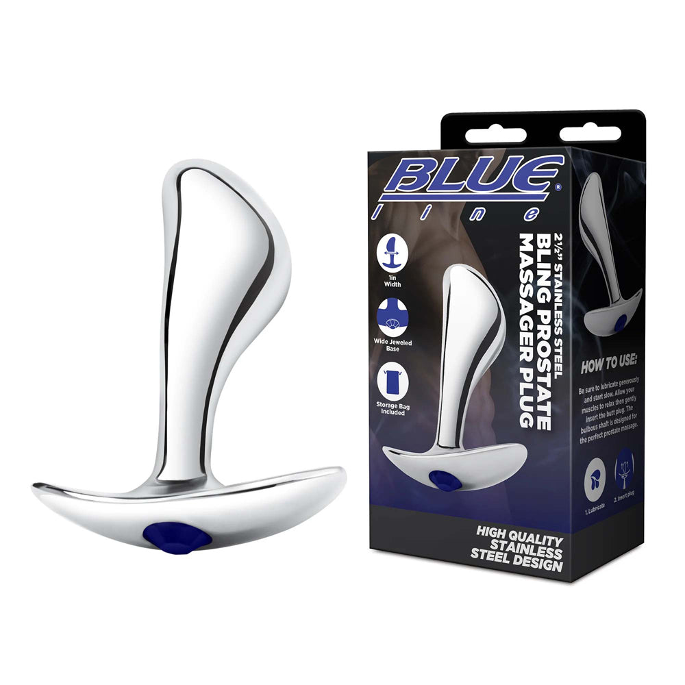 2.5" Stainless Steel Bling Prostate Massager Plug | 4890808283257 | Discreet Personal Wellness