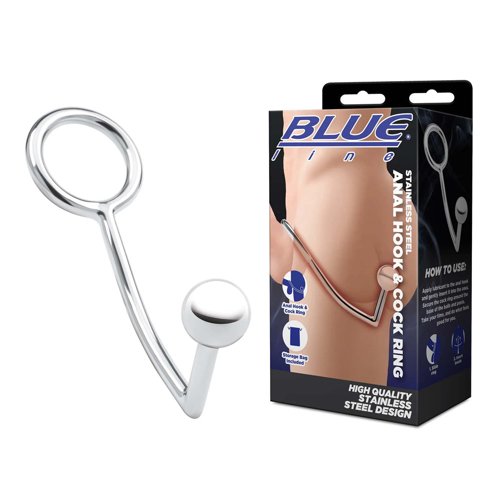 Stainless Steel Anal Hook & Penis Ring | 4890808283417 | Discreet Personal Wellness