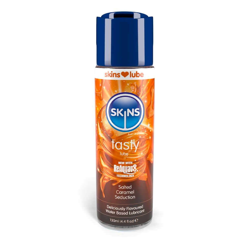 Skins Salted Caramel Water Based Lubricant 4.4 oz. | 5037353005562 | Discreet Personal Wellness