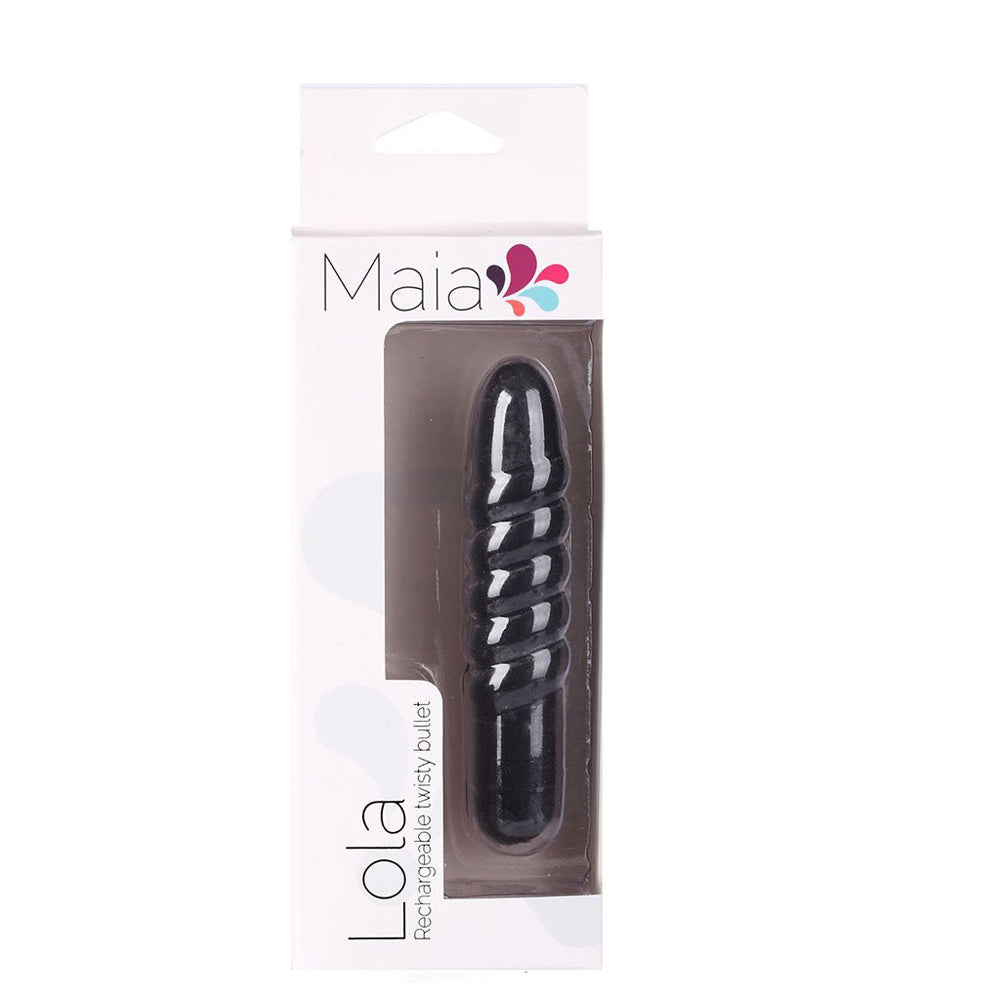 Lola Silicone 10-Function Vibrating Twisty Bullet Black | 5060311472793 | Discreet Personal Wellness
