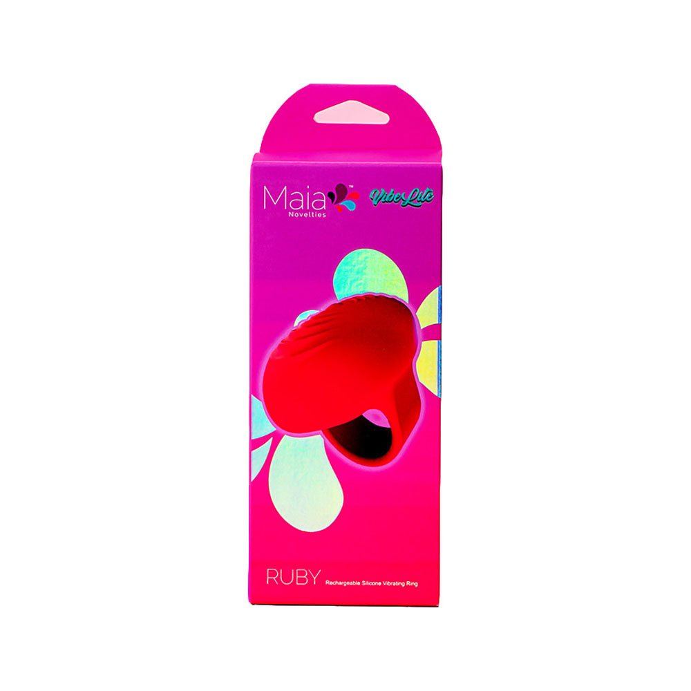 Maia Ruby Rechargeable Silicone Vibrating Finger Ring | 5060311473721 | Discreet Personal Wellness