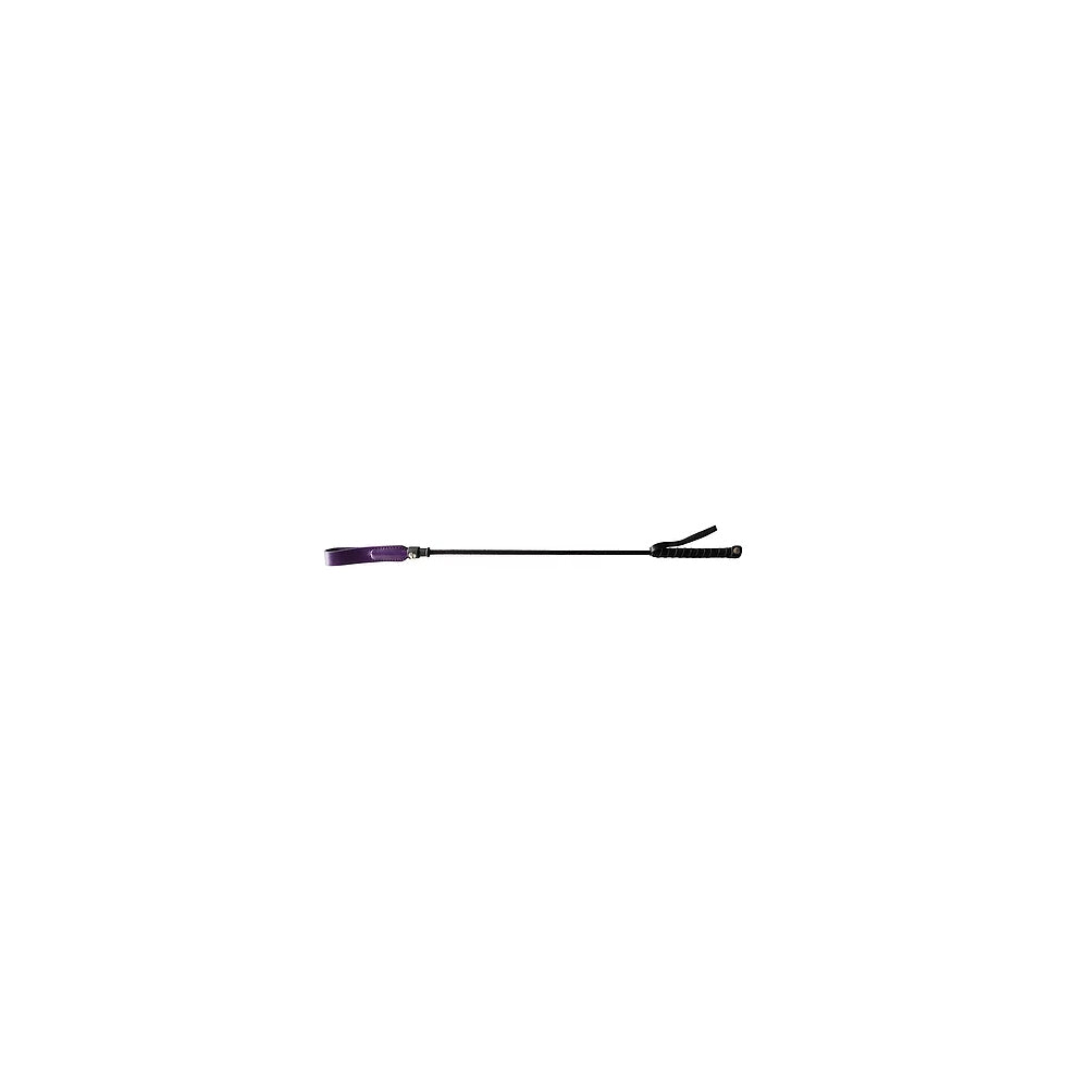 Long Leather Riding Crop Slim Tip Purple | 5060404819054 | Discreet Personal Wellness