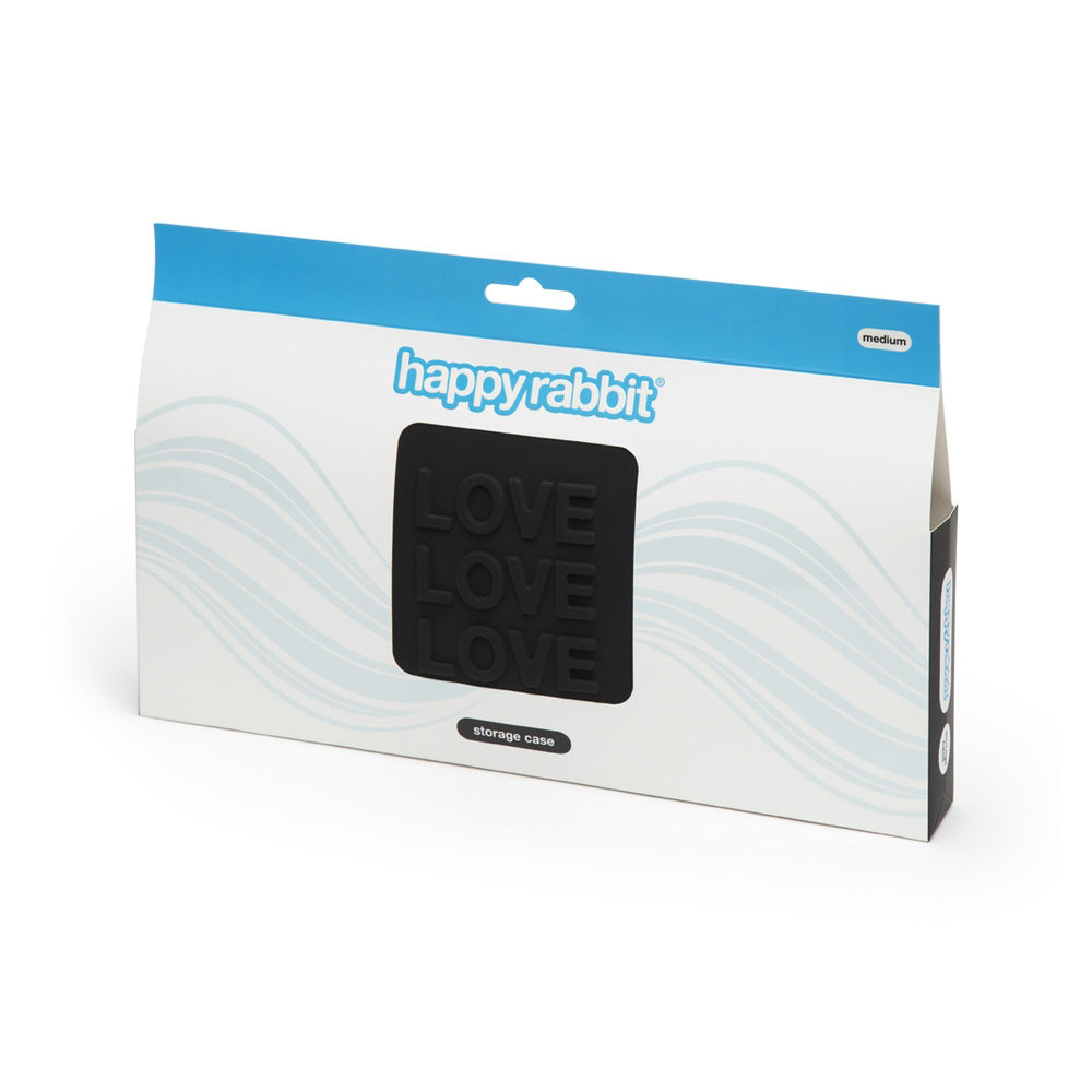 Happy Rabbit Love Storage Zip Bag Medium Black | 5060680313611 | Discreet Personal Wellness