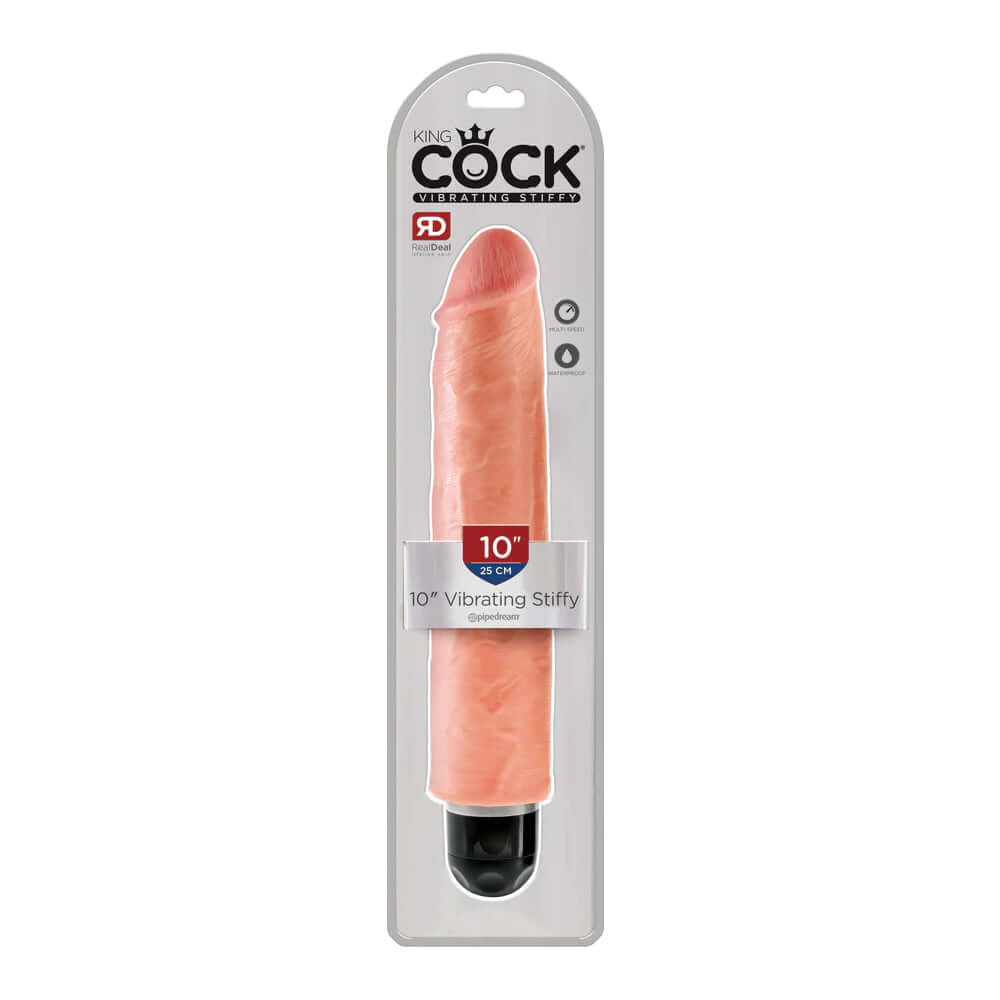 King Penis 10" Vibrating Stiffy Flesh | 603912743845 | Discreet Personal Wellness