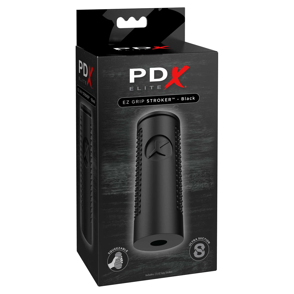 PDX Elite Ez Grip Stroker Black | 603912744361 | Discreet Personal Wellness
