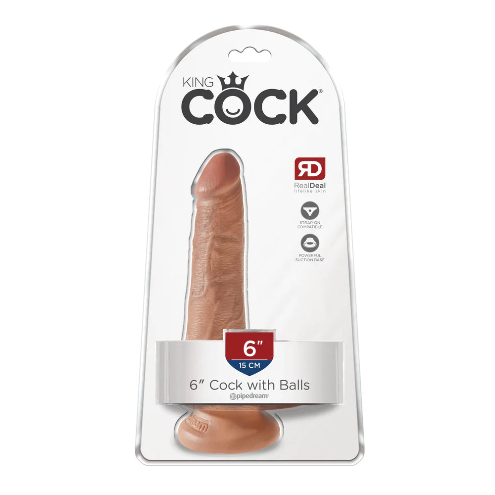 King Penis 6" Penis With Balls Tan | 603912746532 | Discreet Personal Wellness