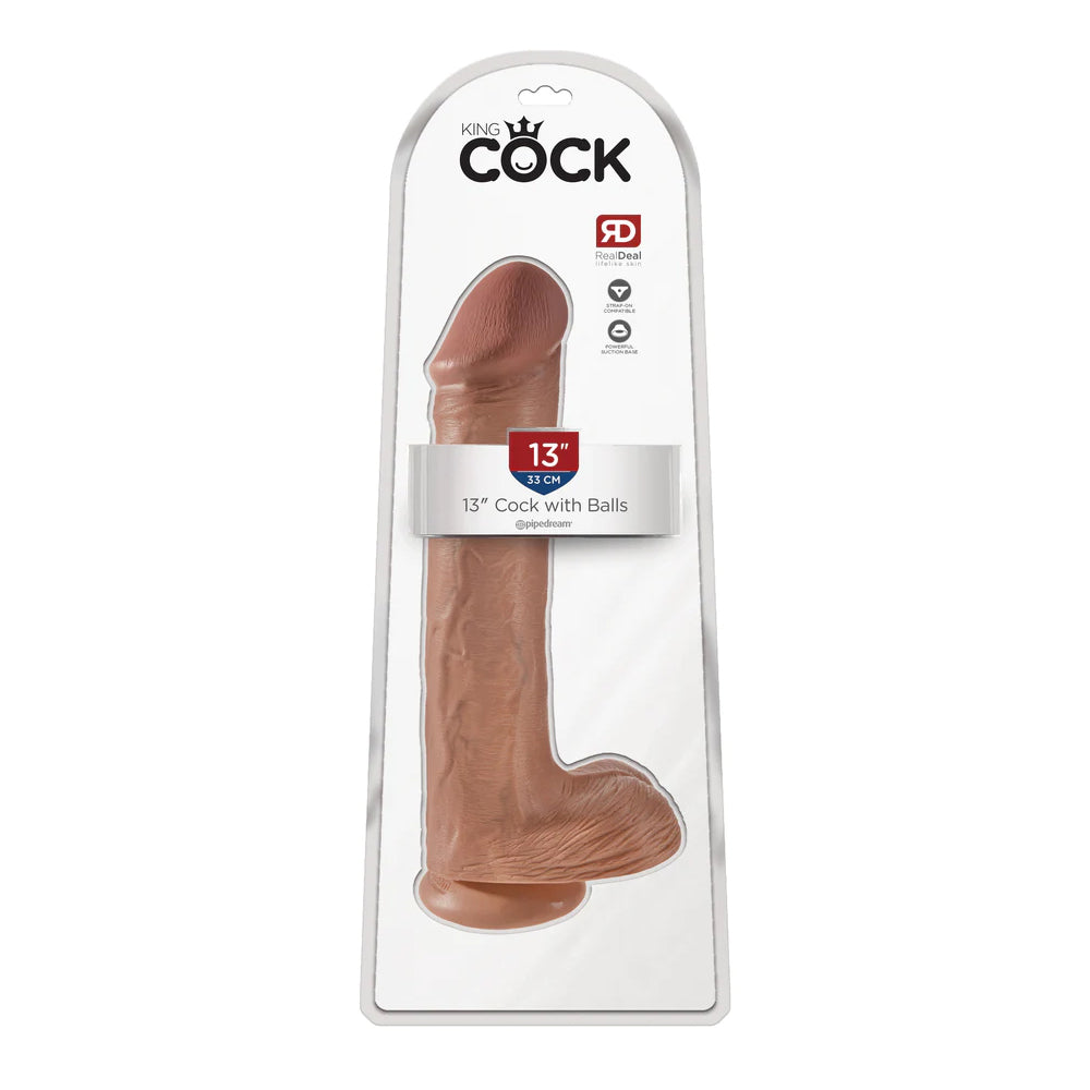 King Penis 13" Penis With Balls Tan | 603912746617 | Discreet Personal Wellness