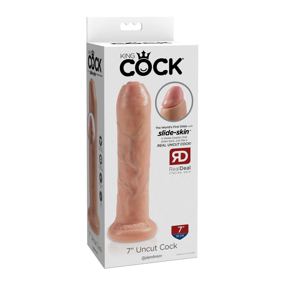 King Penis 7" Uncut Penis Light | 603912750812 | Discreet Personal Wellness