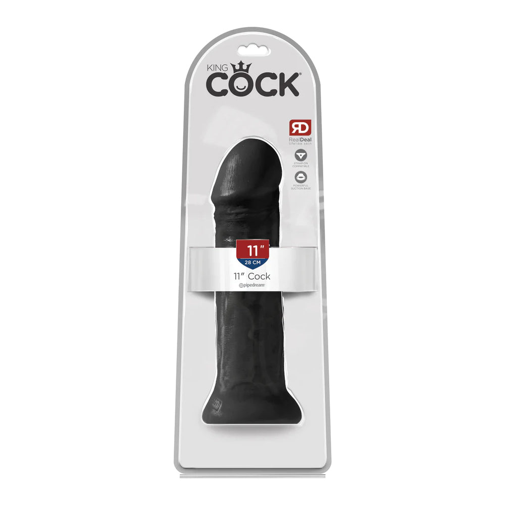 King Penis 11" Penis Black | 603912754018 | Discreet Personal Wellness