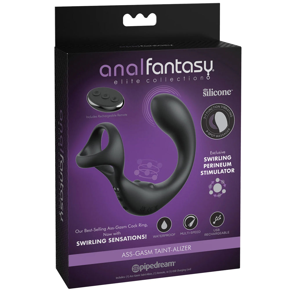 Anal Fantasy Elite Ass-Gasm Taint-Alizer Black | 603912775778 | Discreet Personal Wellness