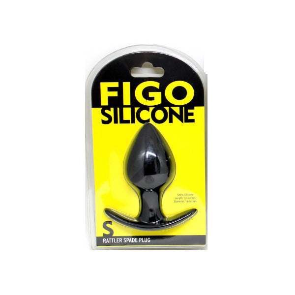 Figo Rattler Spade Plug Small Black | 617353155198 | Discreet Personal Wellness