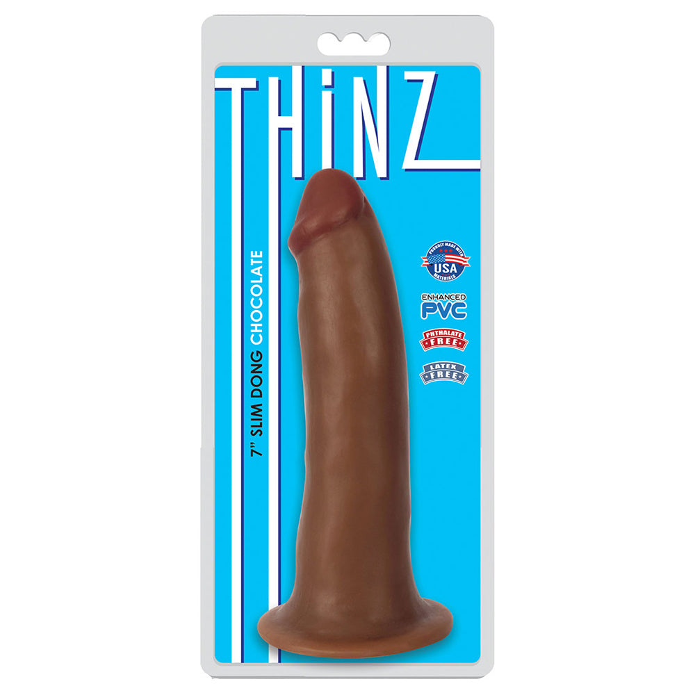 Thinz 7" Slim Penis Chocolate | 643380985255 | Discreet Personal Wellness