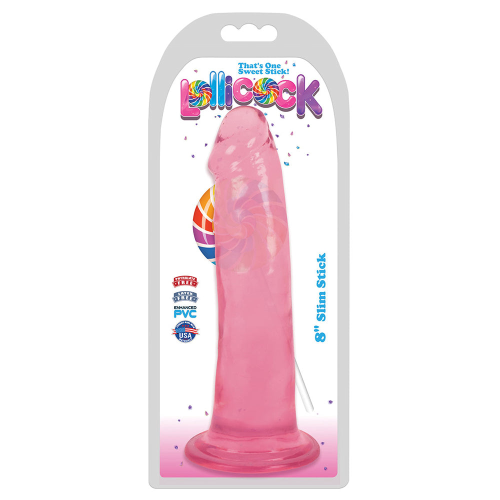 LolliPenis 8" Slim Stick Cherry Ice | 643380985682 | Discreet Personal Wellness