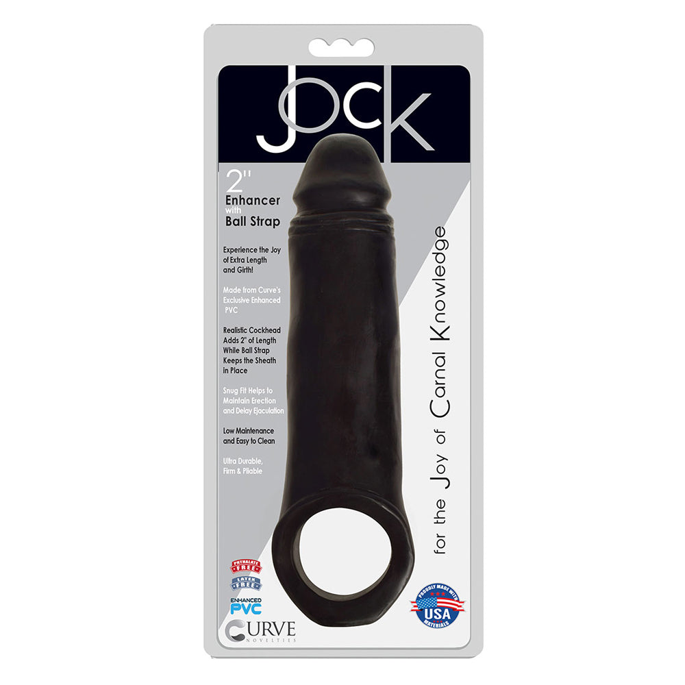 Jock 2" Enhancer W Ball Strap Midnight | 643380986382 | Discreet Personal Wellness
