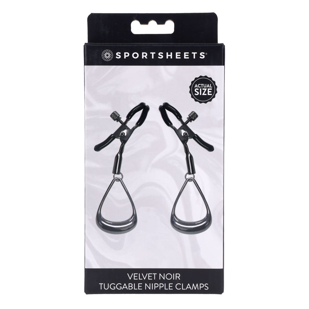 Velvet Noir Tuggable Nipple Clamps | 646709370053 | Discreet Personal Wellness