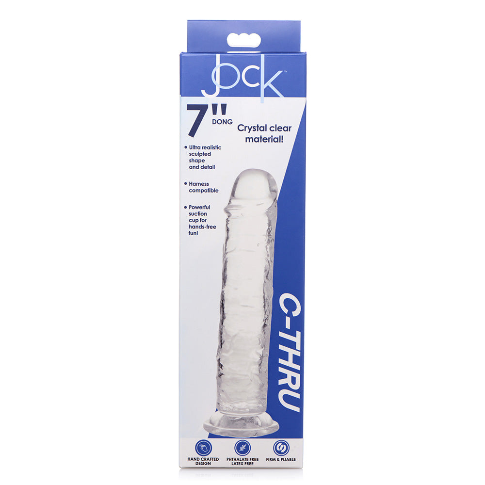 Jock C-Thru Slim 7" Clear Tpe Dildo | 653078941869 | Discreet Personal Wellness