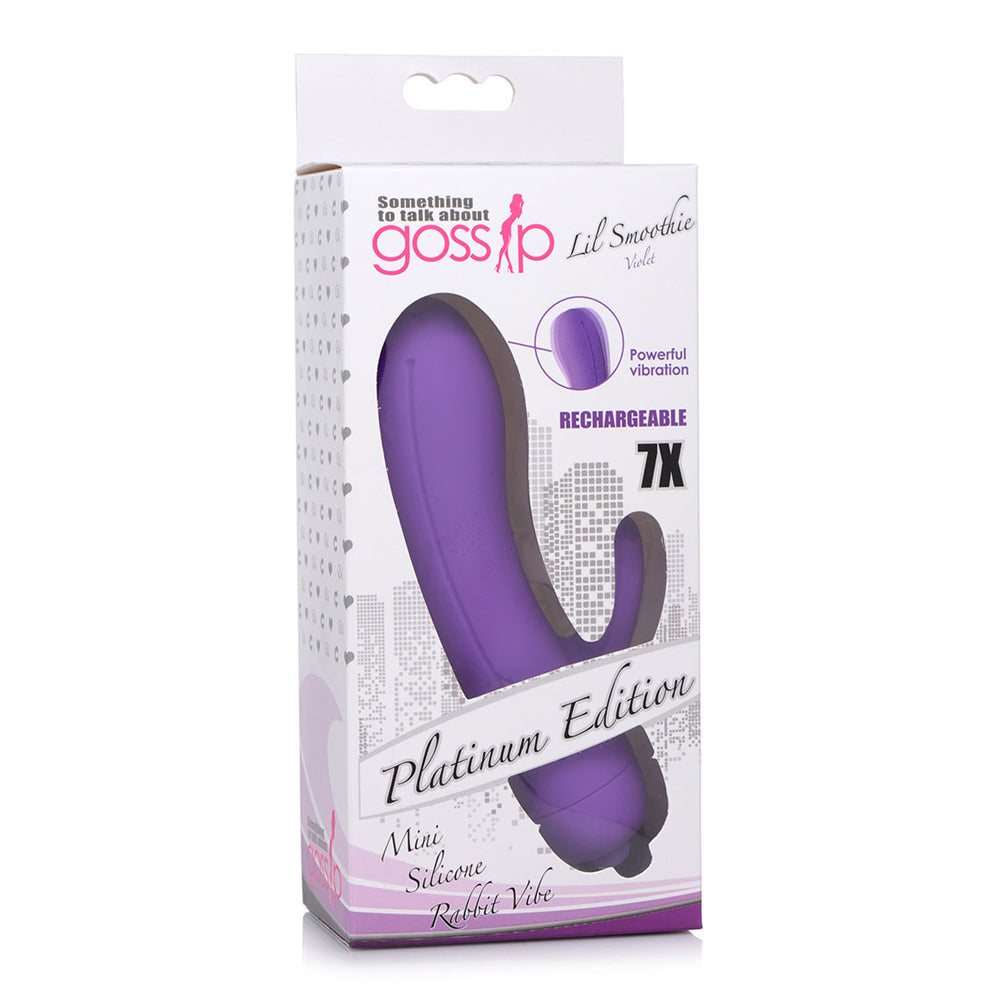 Lil Smoothie 7X Silicone Rechargeable Mini Rabbit G Spot Vibe Violet | 653078942033 | Discreet Personal Wellness
