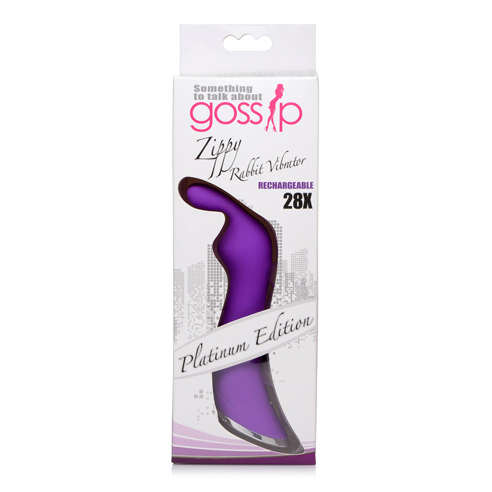 Zippy 28X Silicone Rabbit Clitoris Stim Vibrator Violet | 653078942149 | Discreet Personal Wellness