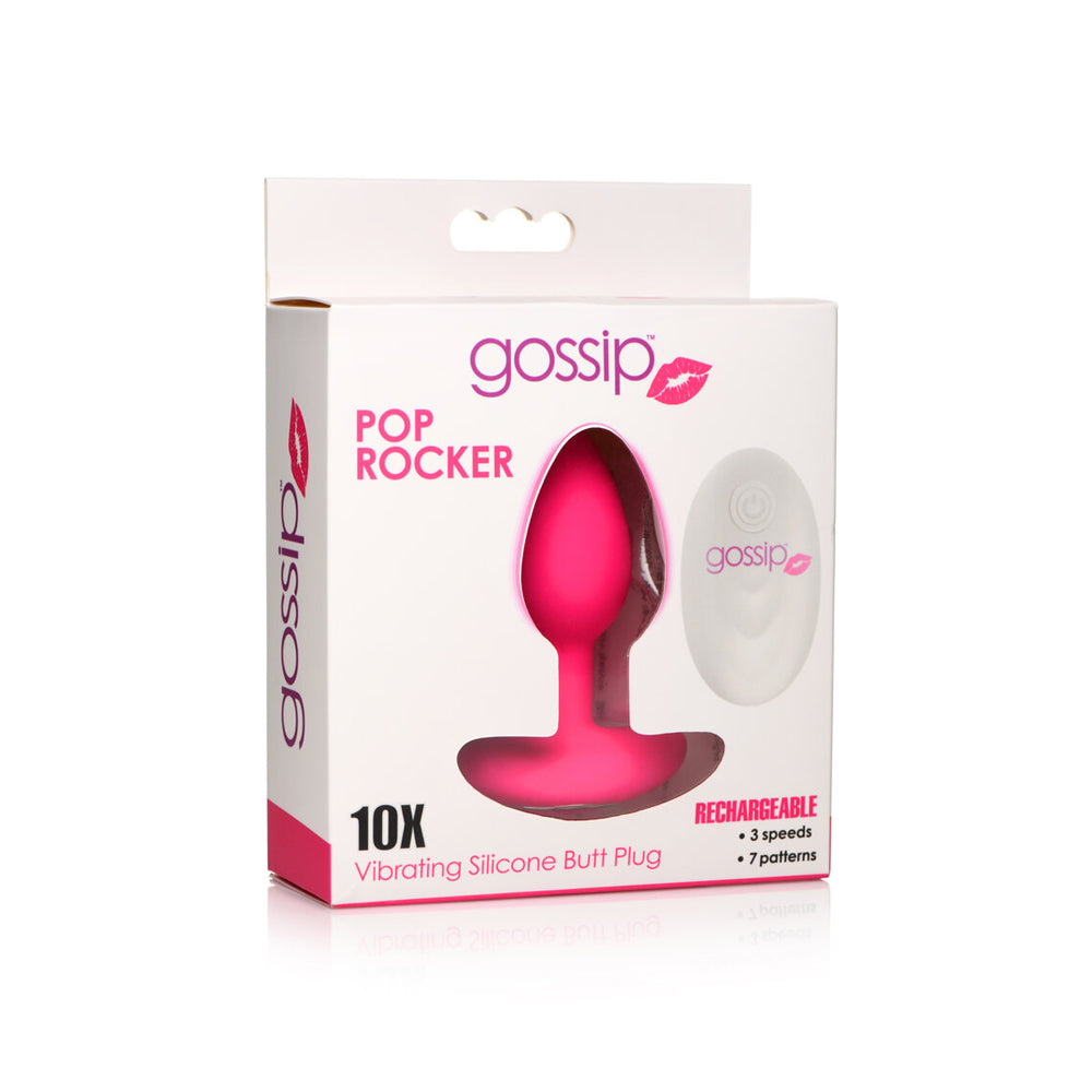 Gossip Pop Rocker 10 Function Rechargeable Butt Plug Magenta | 653078943108 | Discreet Personal Wellness
