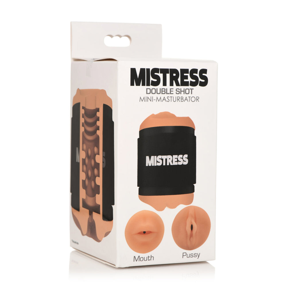 Mistress Double Shot Mini Masturbator Mouth & Vagina Medium | 653078943160 | Discreet Personal Wellness