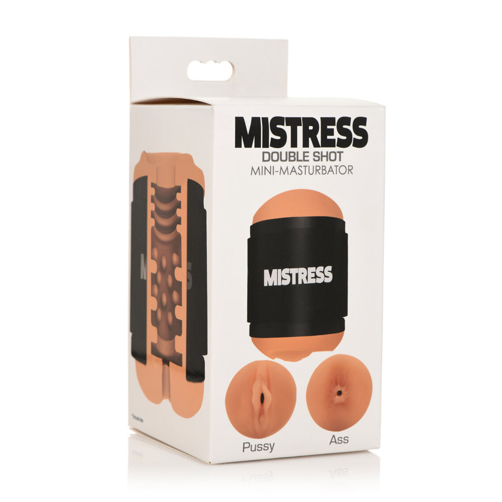Mistress Double Shot Mini Masturbator Vagina & Ass Medium | 653078943191 | Discreet Personal Wellness