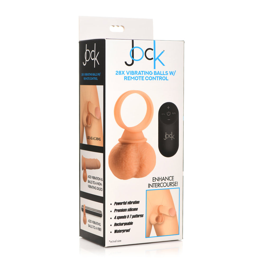 Jock 28X Vibrating Silicone Balls Large Light | 653078943382 | Discreet Personal Wellness