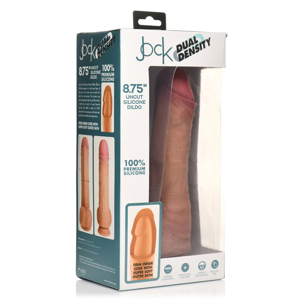 Jock 8.75" Uncut Dual Density Silicone Dildo With Balls Light | 653078943986 | Discreet Personal Wellness