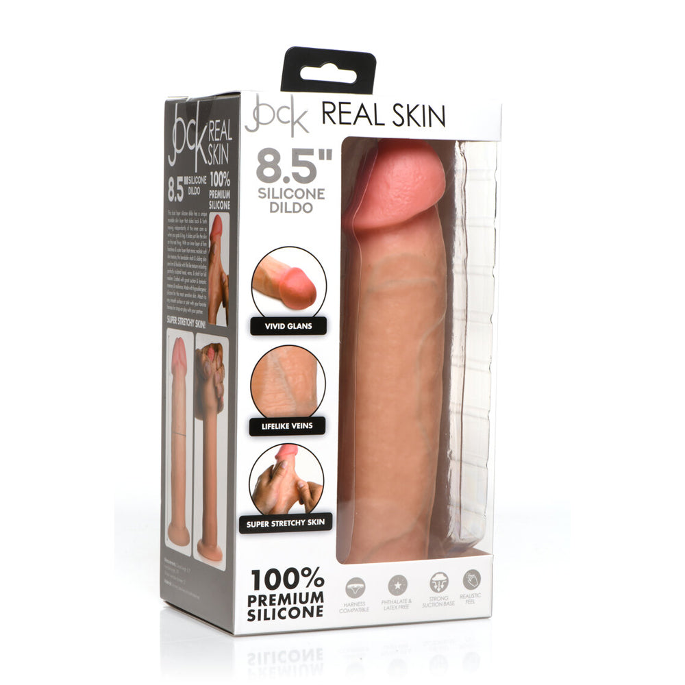 Jock 8.5" Realistic Skin Silicone Dildo Light | 653078944143 | Discreet Personal Wellness