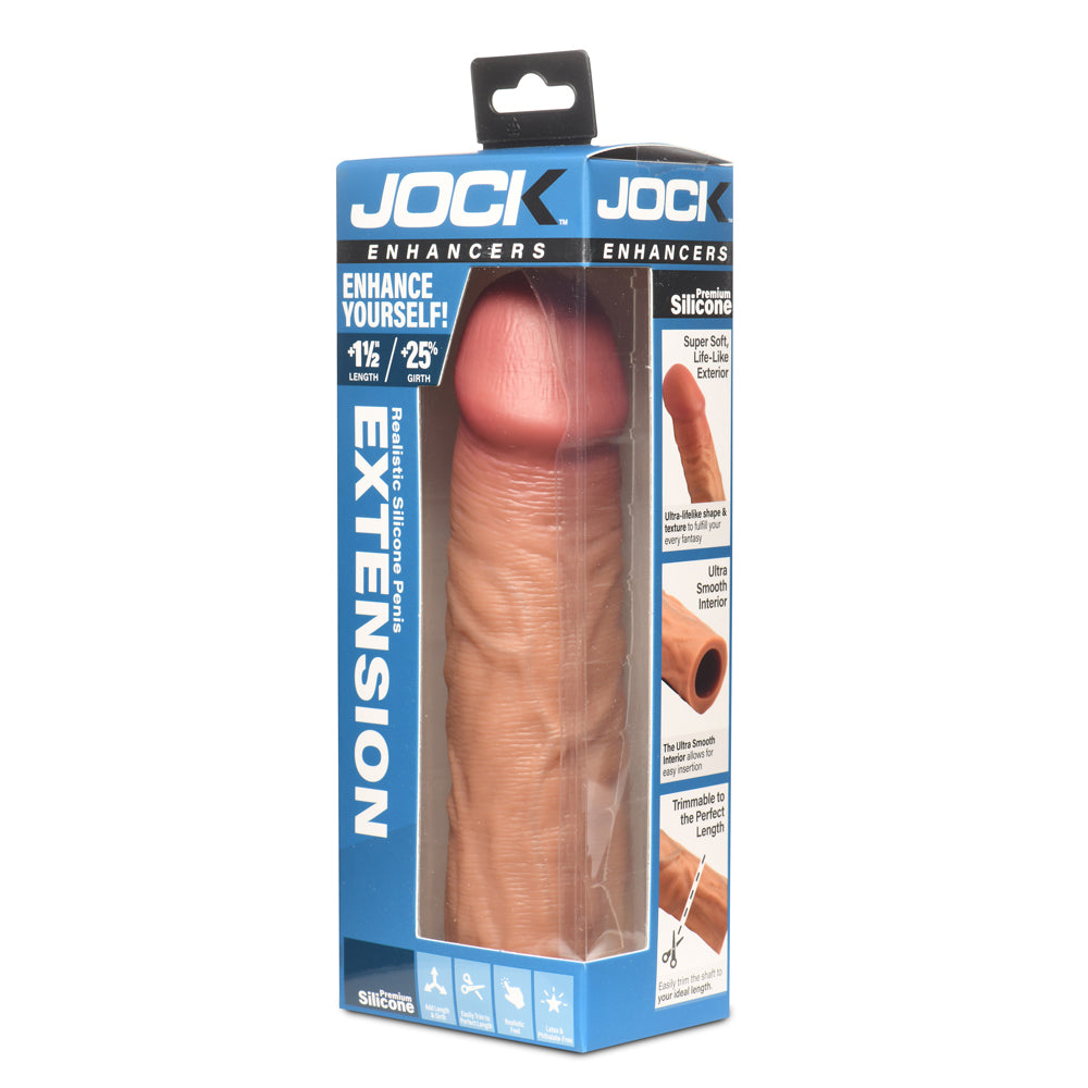 Jock Enhancers 1.5" Silicone Penis Extension Sleeve Medium | 653078945102 | Discreet Personal Wellness