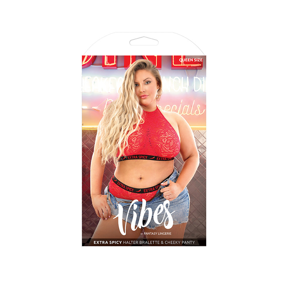 Extra Spicy Halter Bralette & Cheeky Panty - Queen Size Boxed | 657447081682 | Discreet Personal Wellness