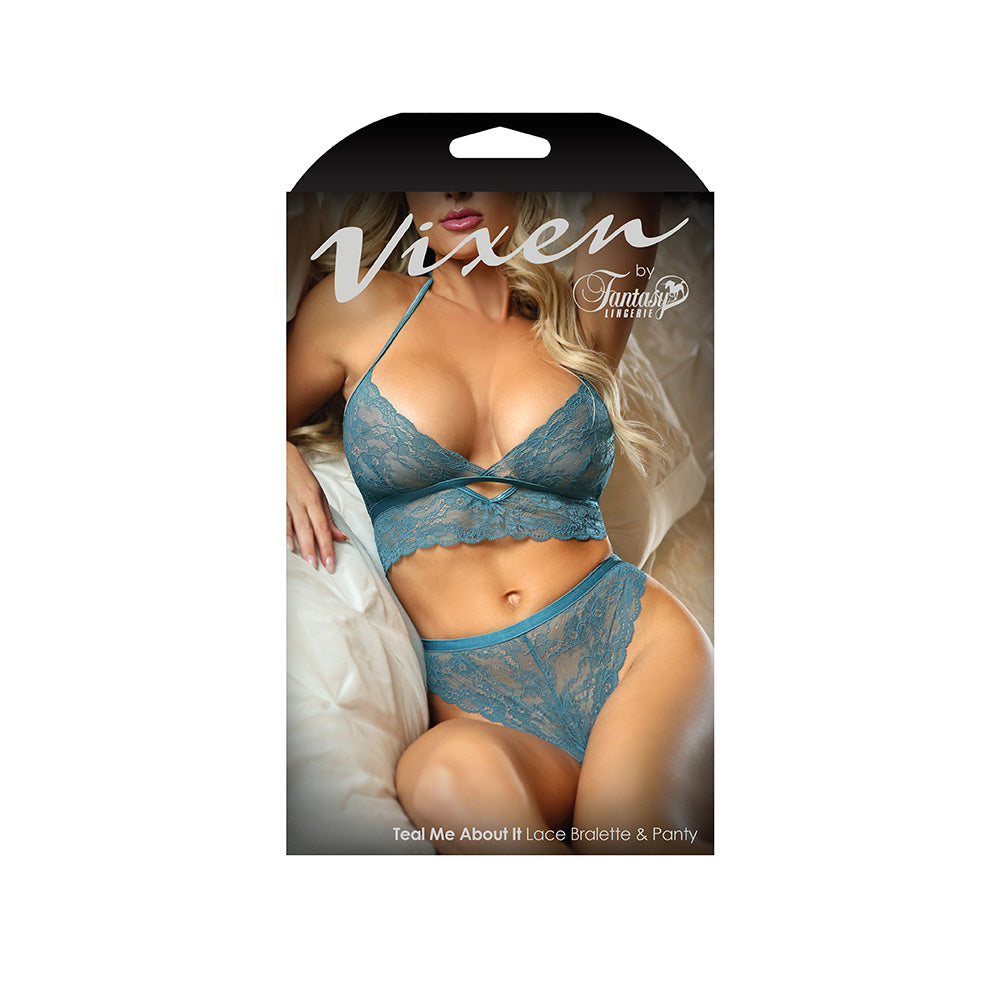 Teal Me About It Lace Bralette & Panty One Size | 657447086021 | Discreet Personal Wellness