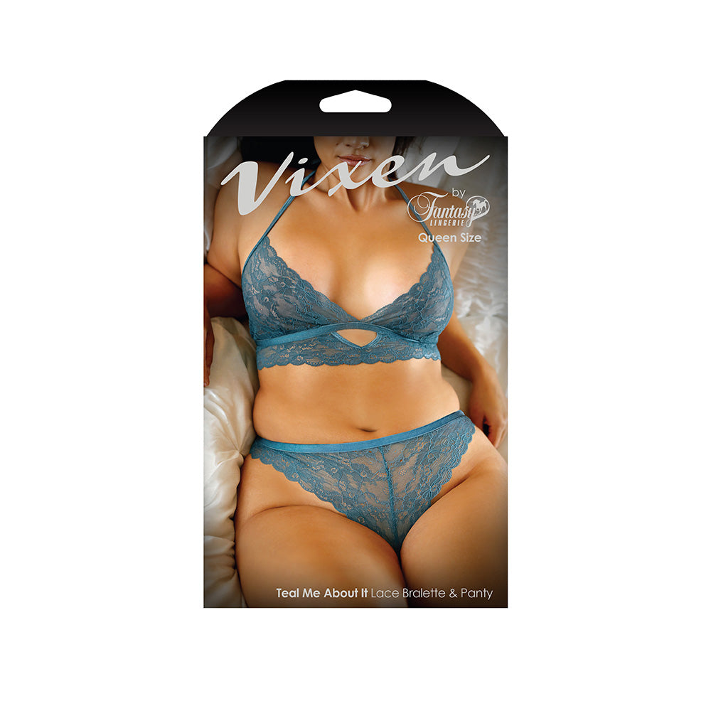 Teal Me About It Lace Bralette & Panty Queen Size | 657447086038 | Discreet Personal Wellness