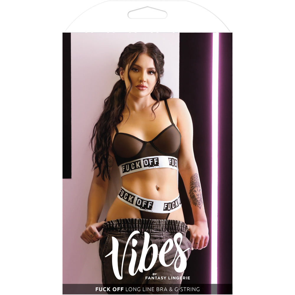 fun Off Longline Bra & Thong L/Xl | 657447087486 | Discreet Personal Wellness