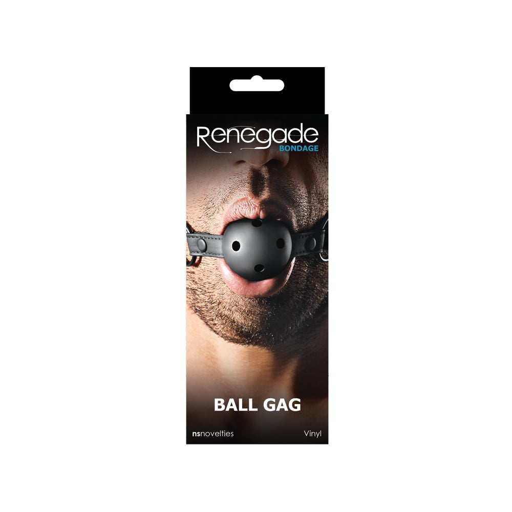 Renegade Bondage Ball Gag Black | 657447097706 | Discreet Personal Wellness