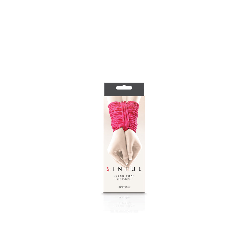 Sinful Nylon Rope 25Ft Pink | 657447099922 | Discreet Personal Wellness