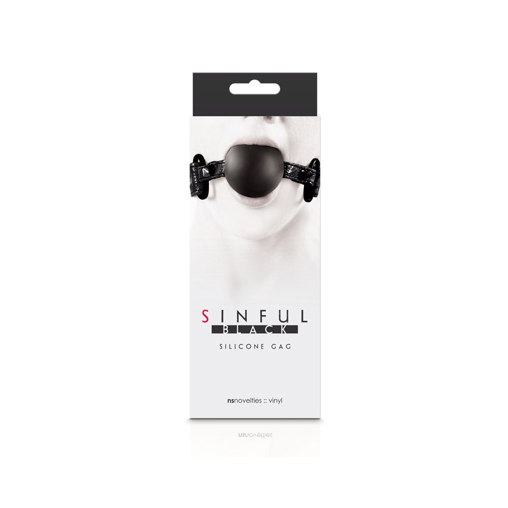 Sinful Soft Silicone Gag Black | 657447099939 | Discreet Personal Wellness