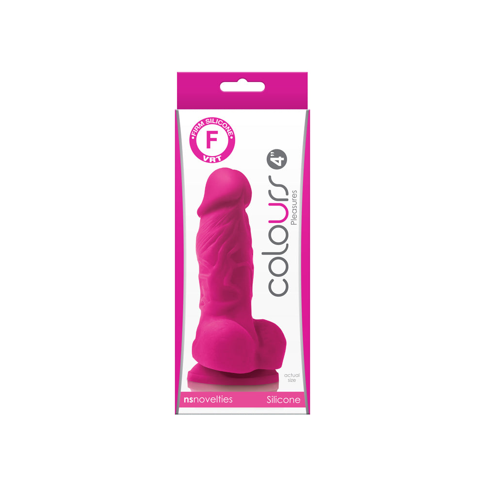 Colours Pleasures 4" Dildo Pink | 657447100109 | Discreet Personal Wellness