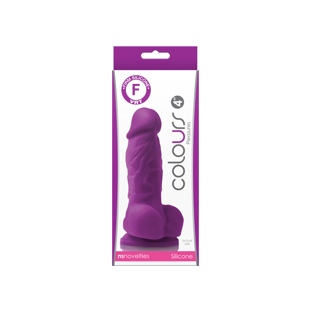 Colours Pleasures 4" Dildo Purple | 657447100116 | Discreet Personal Wellness