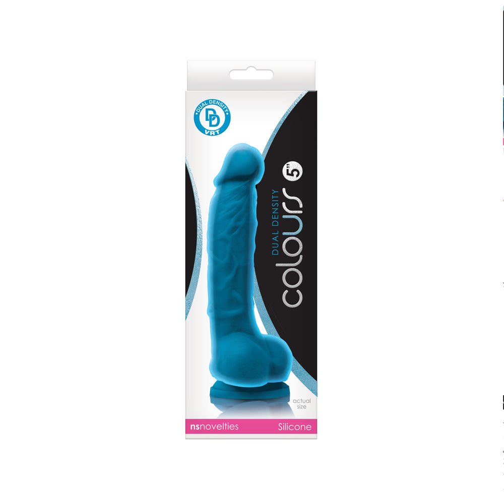 Colours Dual Density 5" Dildo Blue | 657447100154 | Discreet Personal Wellness
