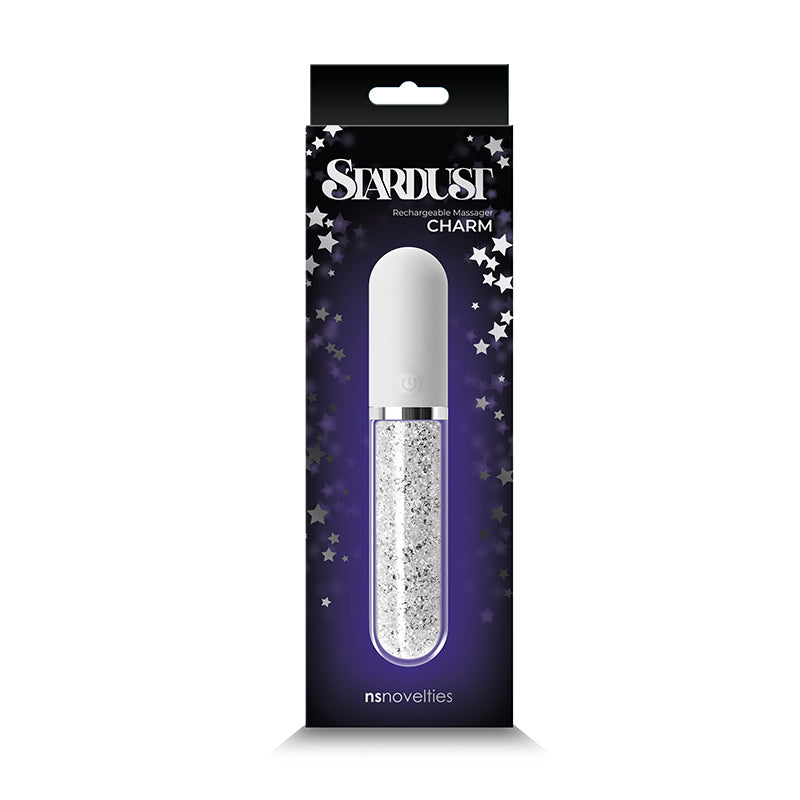 Stardust Charm Vibrator - White | 657447103292 | Discreet Personal Wellness