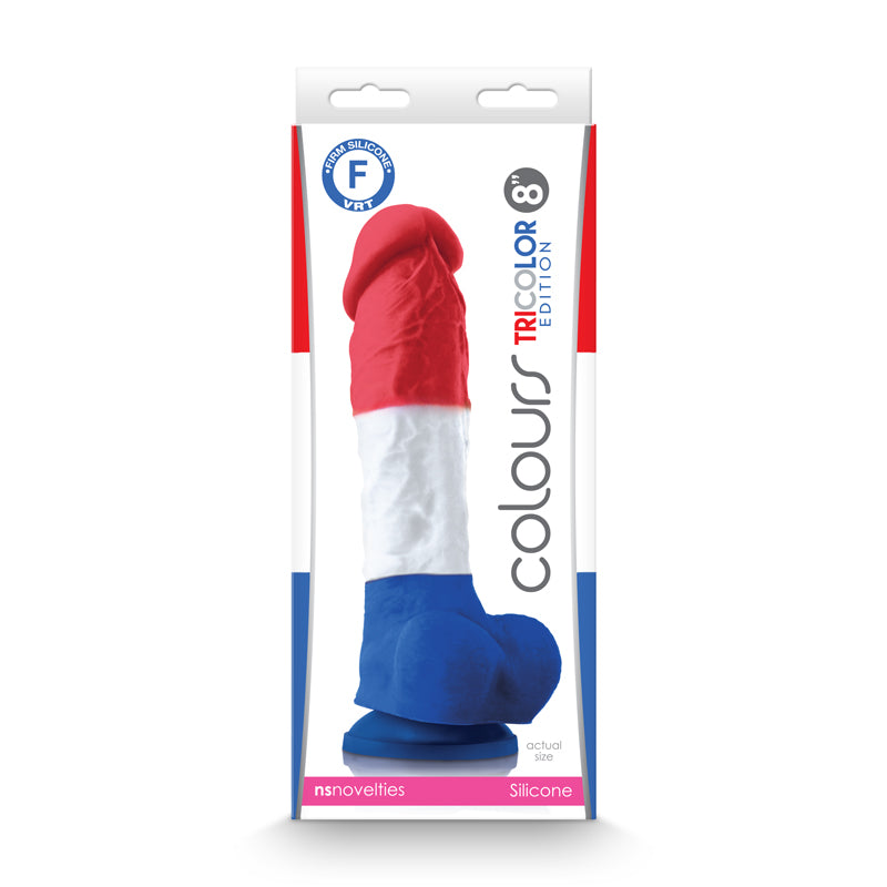 Colours Pleasures Tricolor 8" Dildo | 657447103728 | Discreet Personal Wellness
