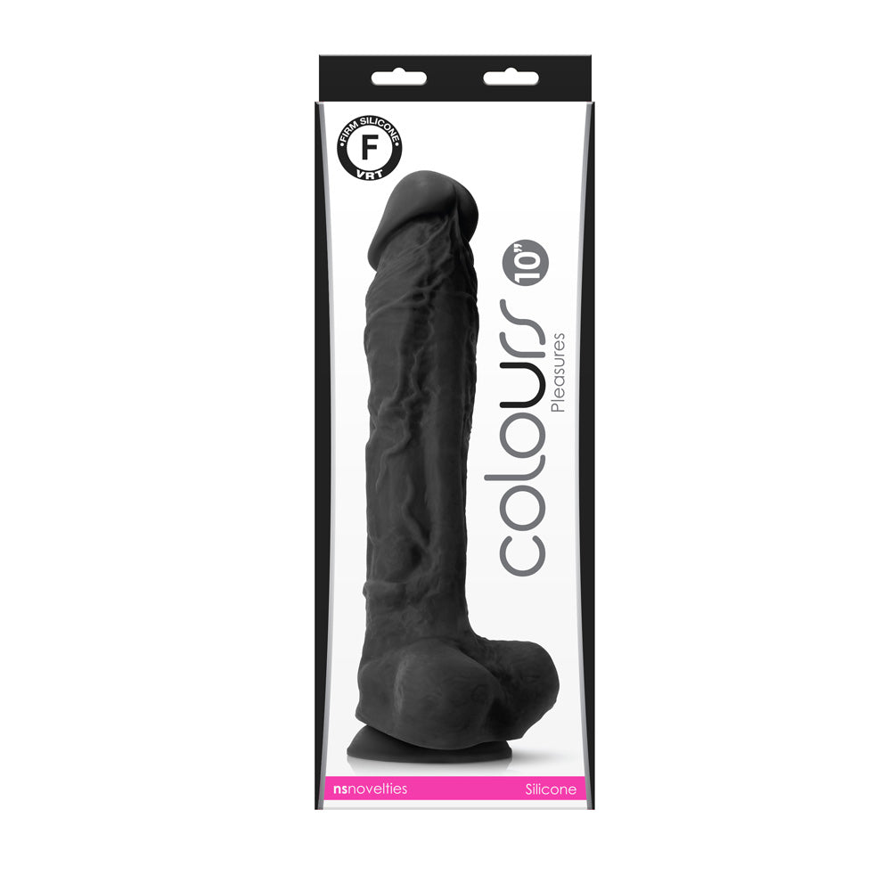 Colours Pleasures 10" Dildo Black | 657447104138 | Discreet Personal Wellness
