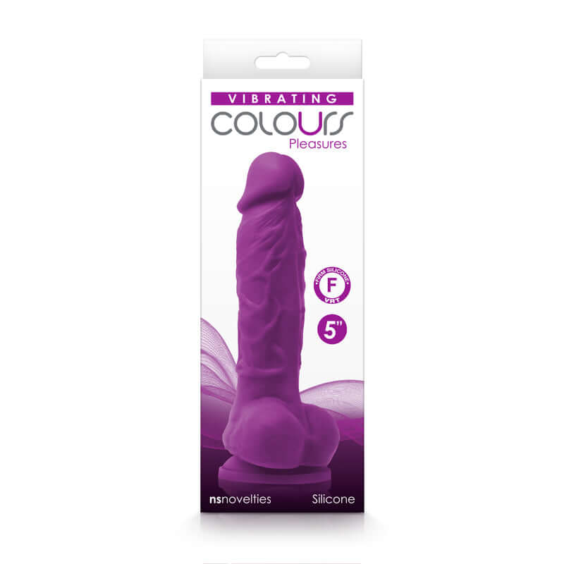 Colours Pleasures Vibrating 5" Dildo Purple | 657447104251 | Discreet Personal Wellness