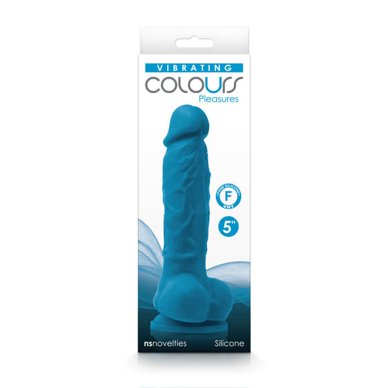 Colours Pleasures Vibrating 5" Dildo Blue | 657447104268 | Discreet Personal Wellness